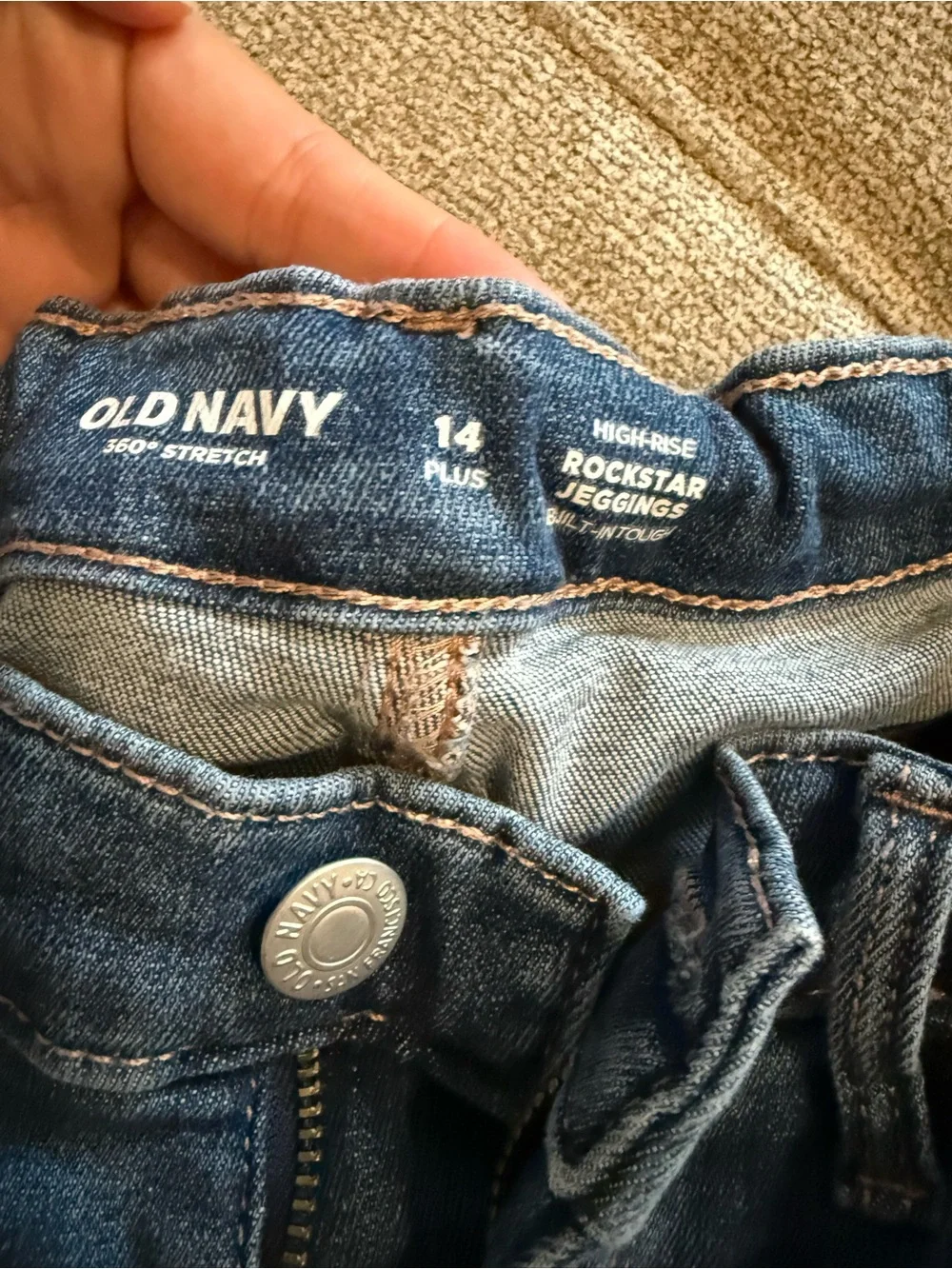 Old Navy Dark Blue High-Rise Rockstar Jeggings